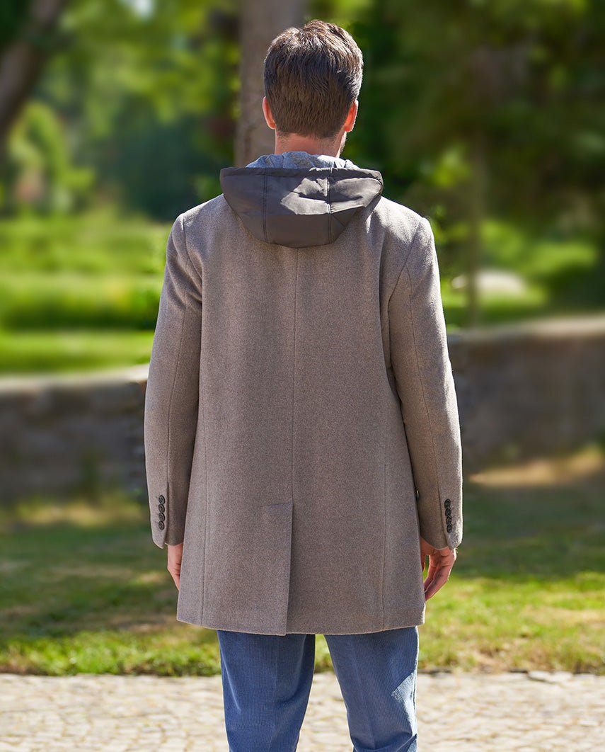 Herren Kurzmantel ”Flynston” mit Westeneinsatz in taupe - Wellington of Bilmore