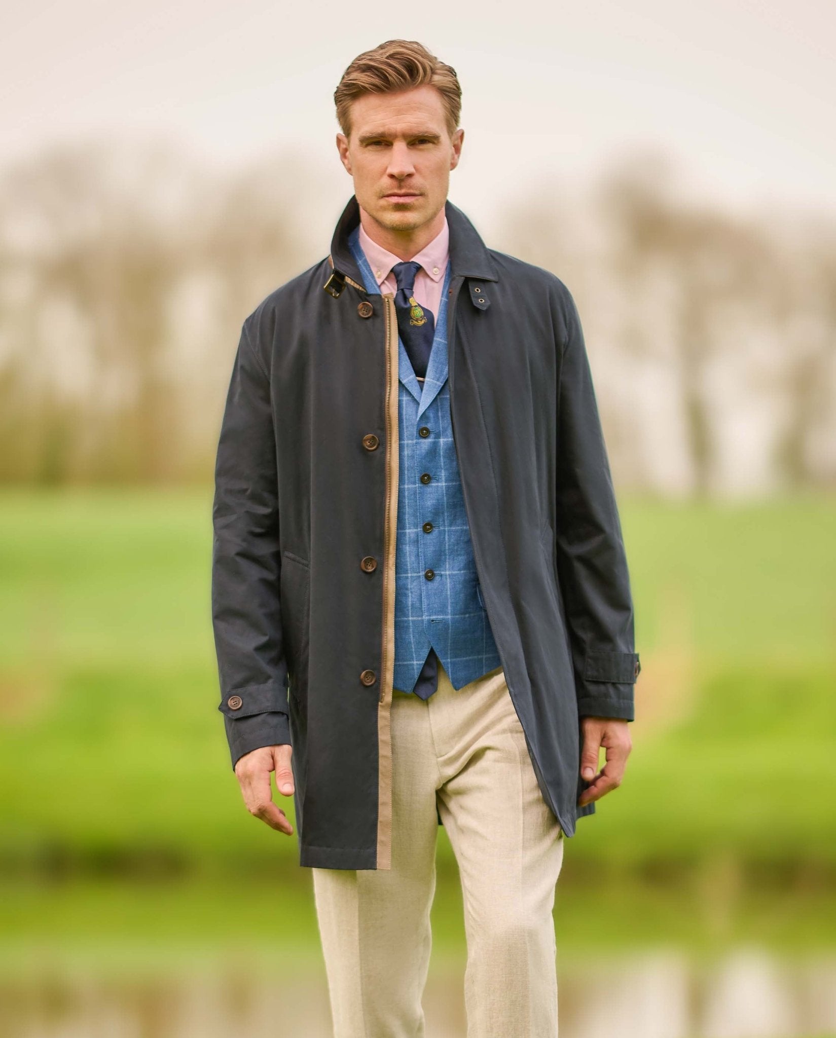 Herren Kurzmantel ”Stirling” in navy - Wellington of Bilmore