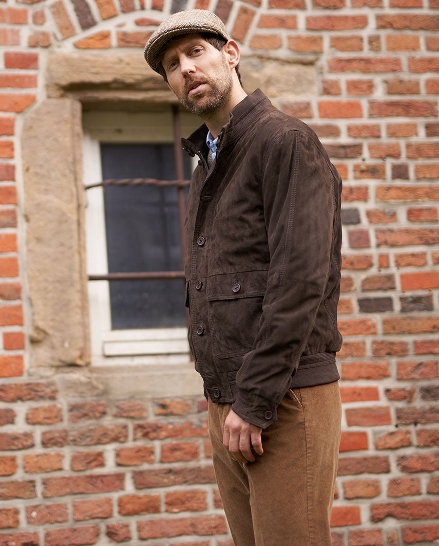 Herren Leder Blouson ''Winner'' in braun - Wellington of Bilmore
