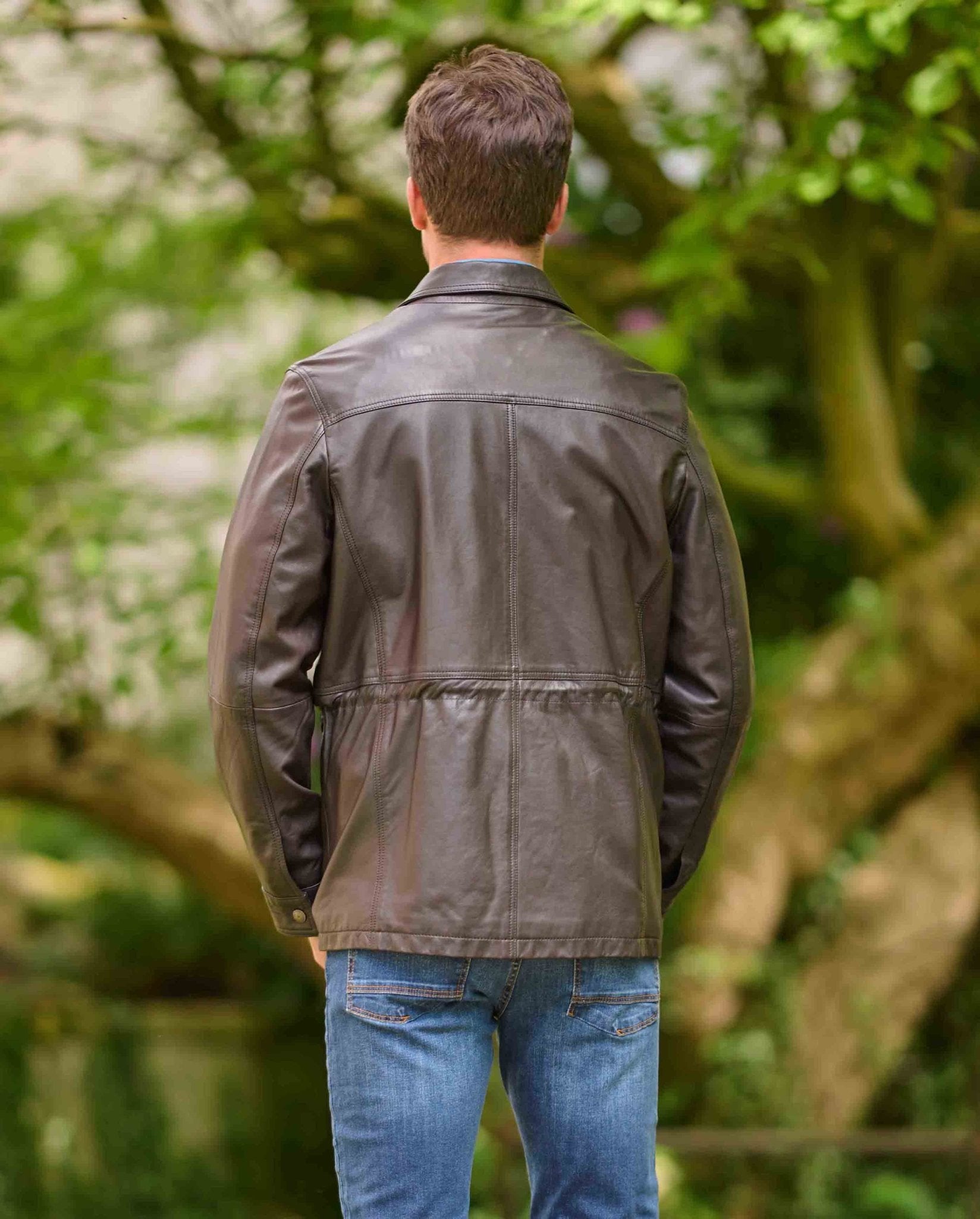 Herren Lederjacke ''Seattle'' aus Lammnappaleder in dark brown - Wellington of Bilmore