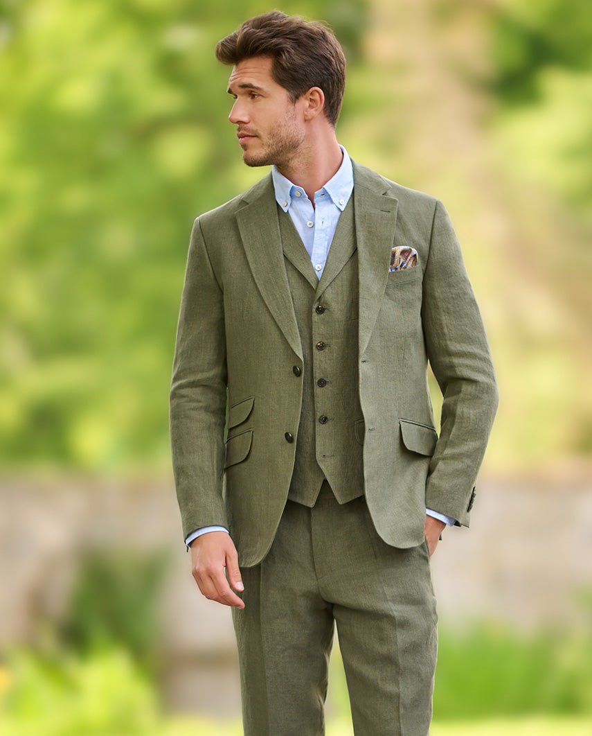 Herren Leinen Sakko ''London'' in oliv - Wellington of Bilmore