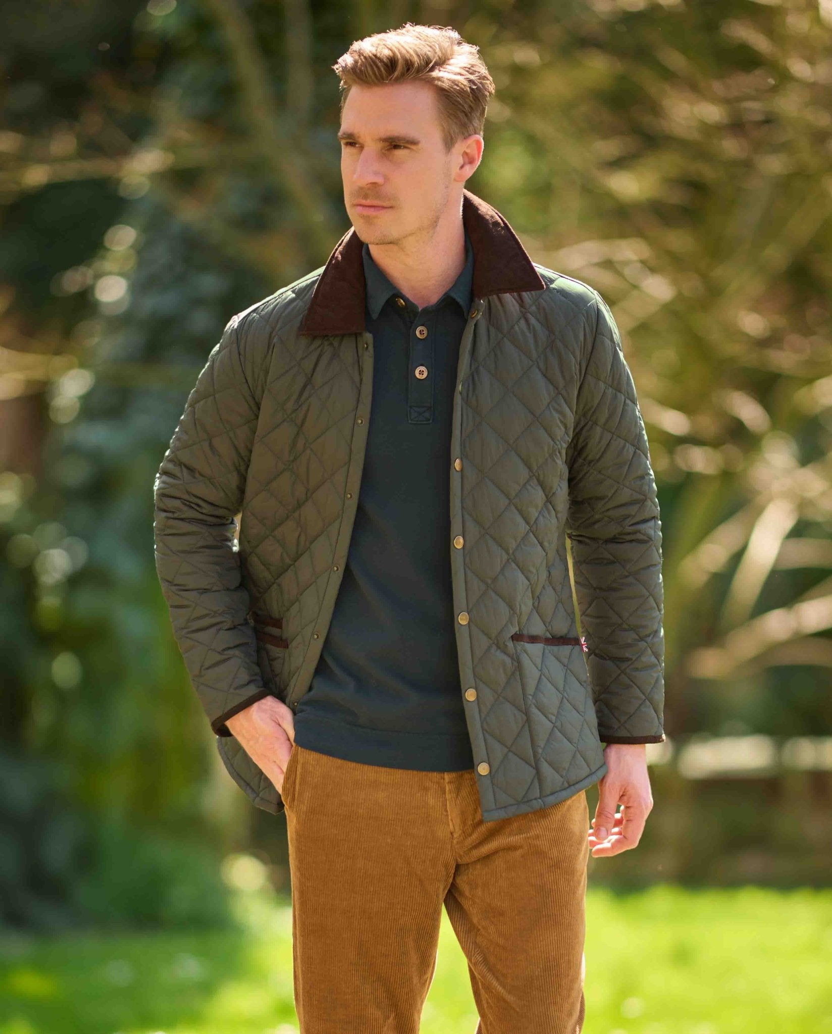 Herren Steppjacke ''York'' in oliv - Wellington of Bilmore