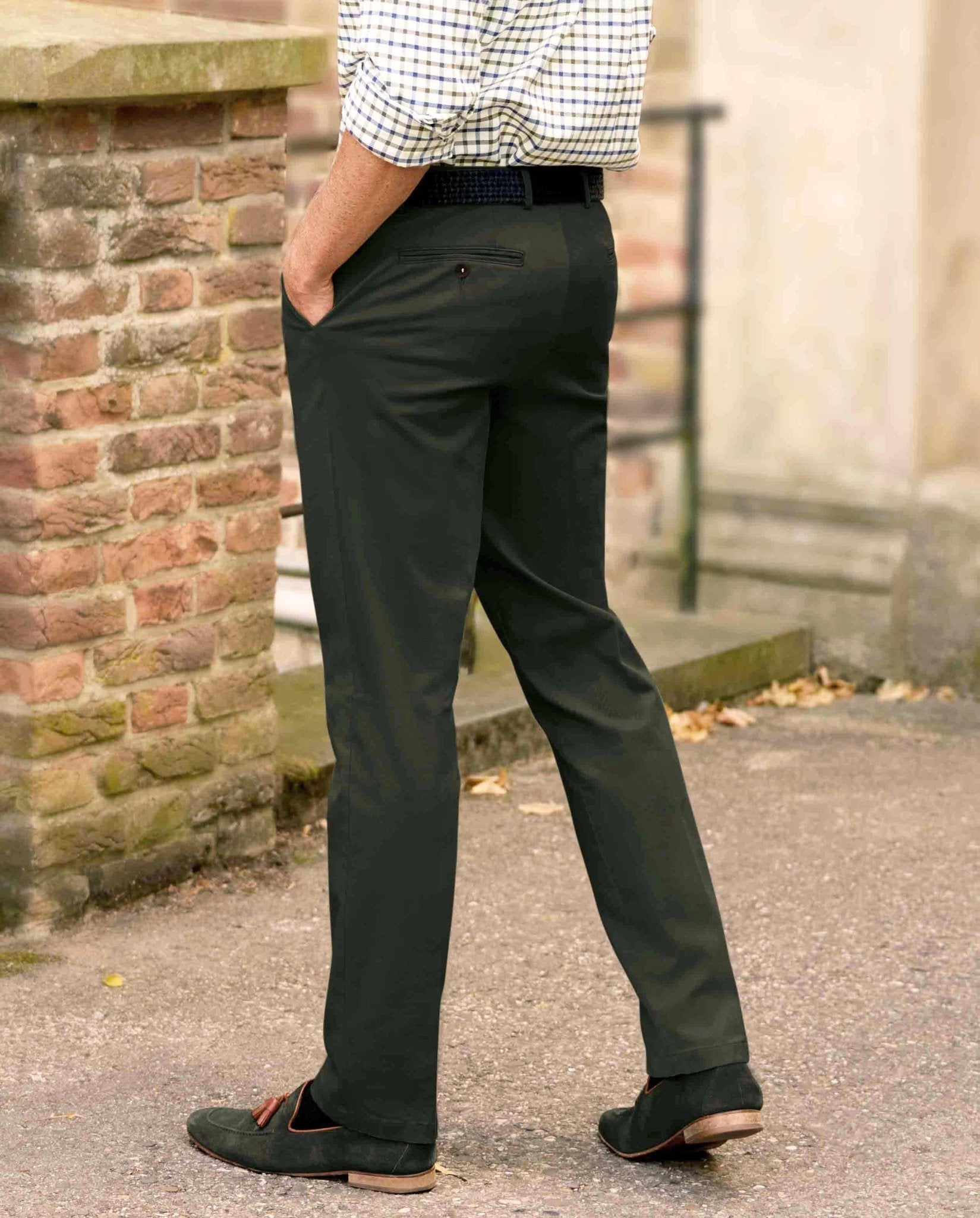 Herren-Winter-Chino ‘Mr. Jones’ in khaki – Premium Pima-Cotton - Wellington of Bilmore