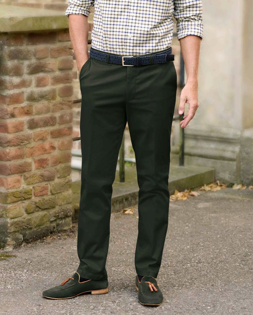 Herren-Winter-Chino ‘Mr. Jones’ in khaki – Premium Pima-Cotton - Wellington of Bilmore