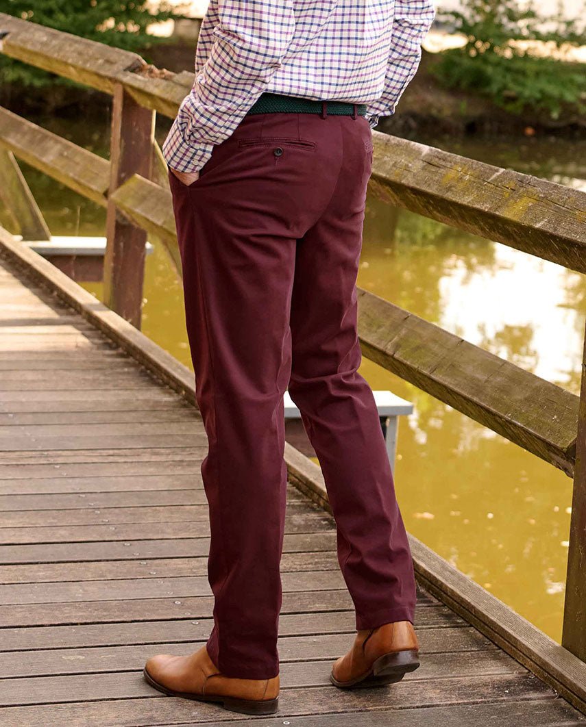 Herren-Winter-Chino ‘Mr. Jones’ in rot – Premium Pima-Cotton - Wellington of Bilmore