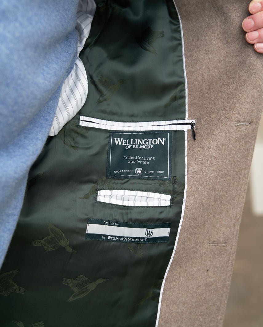 Herrenmantel ''Howard'' in taupe aus Woll-Kaschmirmix - Wellington of Bilmore