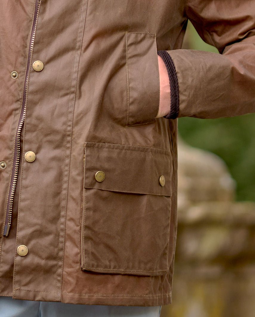 Leichte Herren Wachsjacke "Starberg" in sand - Wellington of Bilmore
