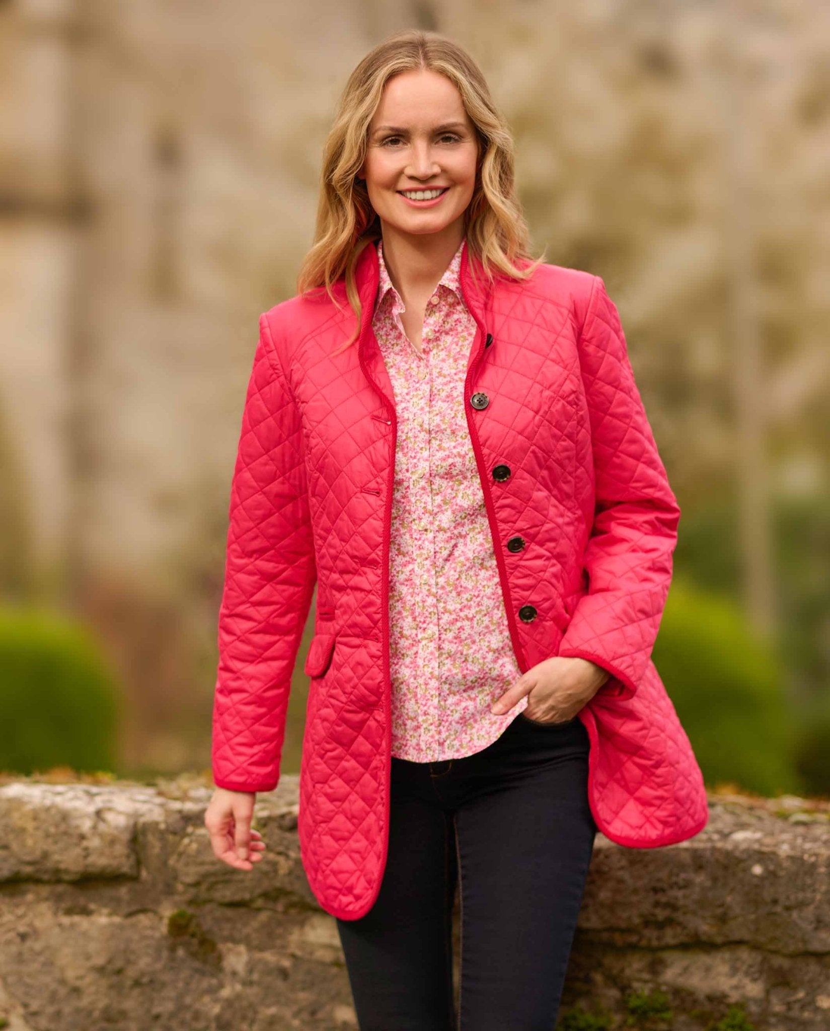 leichter Steppmantel ''Grace'' in pink - Wellington of Bilmore