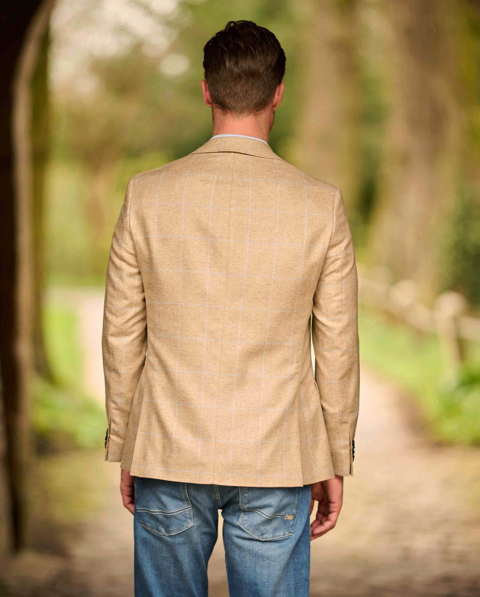 Sommersakko ''London'' aus Seide im beige check - Wellington of Bilmore